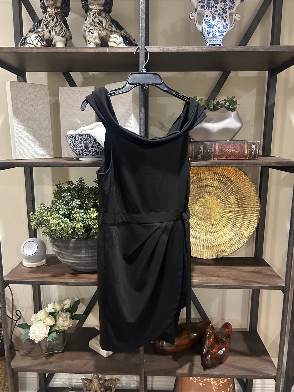 Lulus xl Black Draped Cocktail Dress - Womens